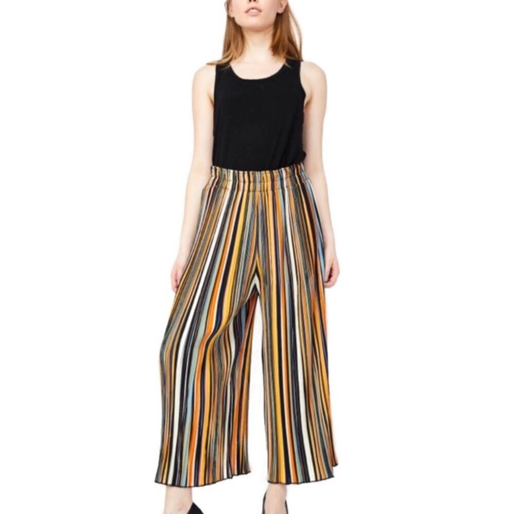 New RD & Koko Pull On Wide Leg Gaucho Pants Medium Striped